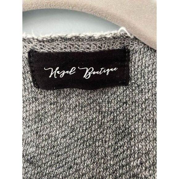 Hazel boutique women’s knit ruched sleeve open front cardigan size large - Picture 7 of 7